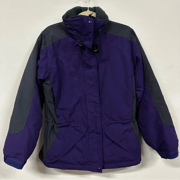 VTG LL Bean Winter Coat Purple Black Small